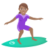 🏄🏽‍♀️ woman surfing: medium skin tone display on JoyPixels